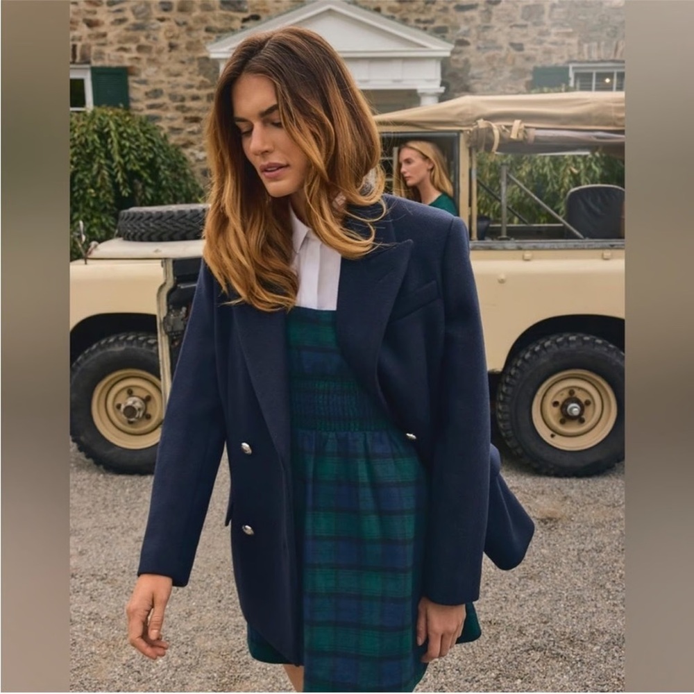 Hill House Cher Mini Dress in Black Watch Tartan